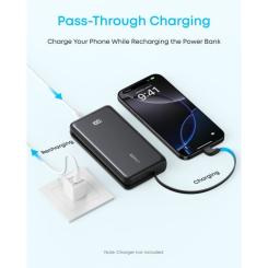 Батарея универсальная Anker 20000mAh 22.5W Built-In USB-C Cable White Фото 5