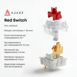 Клавиатура Ajazz AK820 Red Switch USB-C UA White Фото 9