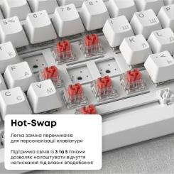 Клавиатура Ajazz AK820 Red Switch USB-C UA White Фото 10