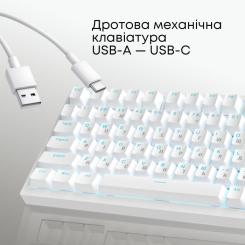 Клавиатура Ajazz AK820 Red Switch USB-C UA White Фото 6