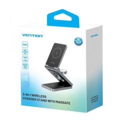 Зарядное устройство Vention Magnetic Wireless Charger 15W 3-in-1 gray Фото 1