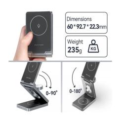 Зарядное устройство Vention Magnetic Wireless Charger 15W 3-in-1 gray Фото 4