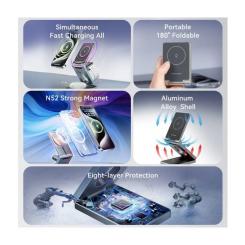 Зарядное устройство Vention Magnetic Wireless Charger 15W 3-in-1 gray Фото 5