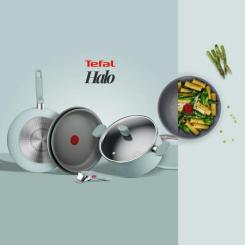 Сковорода Tefal Halo EUCALYPTUS, 24см, алюміній, бакеліт, сірий Фото 2