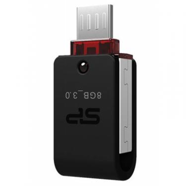 USB флеш накопитель Silicon Power 8GB Mobile X31 USB 3.0, OTG, Black Фото 2