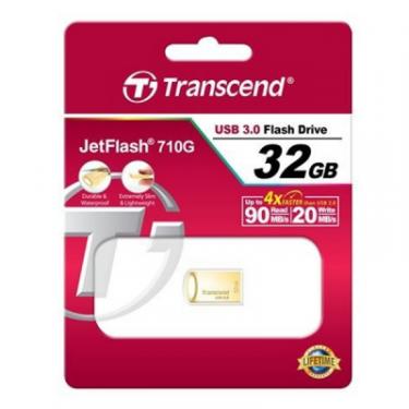 USB флеш накопитель Transcend 32GB JetFlash 710 Metal Gold USB 3.0 Фото 2