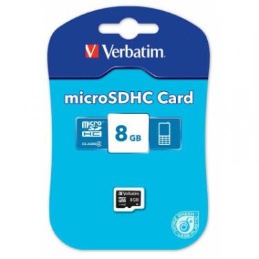 Карта памяти Verbatim 8GB microSDHC class 4 Фото 1