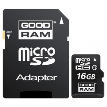 Карта памяти Goodram 16GB microSDHC Class 4 + adapter Фото