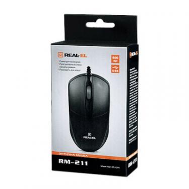 Мышка REAL-EL RM-211, USB, black Фото 5