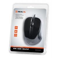 Мышка REAL-EL RM-400 Silent, USB, black Фото 1