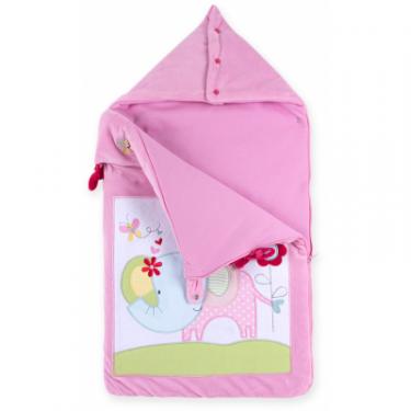 Спальный конверт Luvena Fortuna розовый многофункциональный с рисунком слоненка Фото