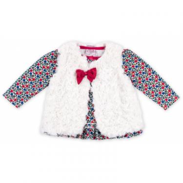 Набор детской одежды Luvena Fortuna для девочек: кофточка, красные штанишки и меховая Фото 1