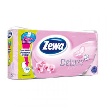 Туалетная бумага Zewa Deluxe 3-слойная Орхидея Розовая 8 шт Фото