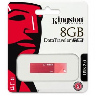 USB флеш накопитель Kingston 8GB DTSE3 Metalic Red USB 2.0 Фото 2