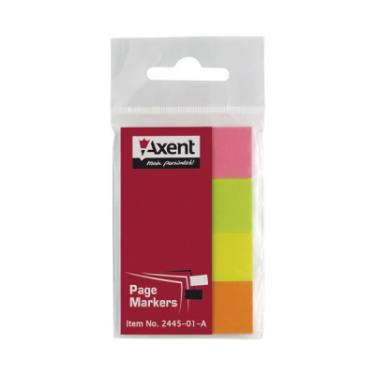 Стикер-закладка Axent Paper bookmark 4х20х50mm, 160шт, rectangles, neon Фото 1