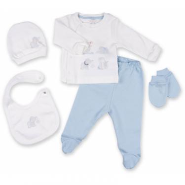 Набор детской одежды Bibaby 5 шт для мальчиков, со слоником кремовый-голубой Фото