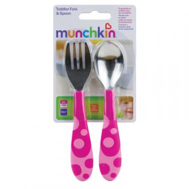 Набор детской посуды Munchkin Ложка + вилка рожеві Фото 1