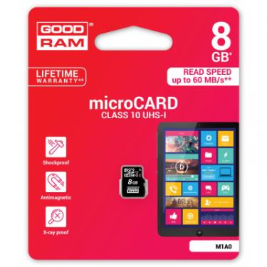 Карта памяти Goodram 8GB microSD Class 10 UHS-I Фото 1