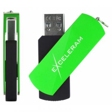 USB флеш накопитель eXceleram 64GB P2 Series Green/Black USB 2.0 Фото 3