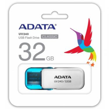 USB флеш накопитель ADATA 32GB UV240 White USB 2.0 Фото 2