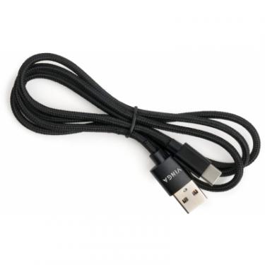 Дата кабель Vinga USB 2.0 AM to Type-C 1m nylon black Фото 2