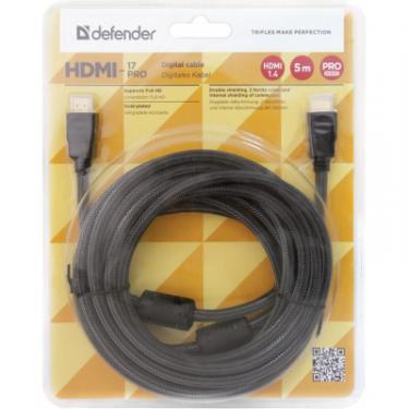 Кабель мультимедийный Defender HDMI to HDMI 5.0m HDMI-17PRO v1.4 Defender (87353 Фото 2