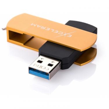 USB флеш накопитель eXceleram 128GB P2 Series Gold/Black USB 3.1 Gen 1 Фото 1