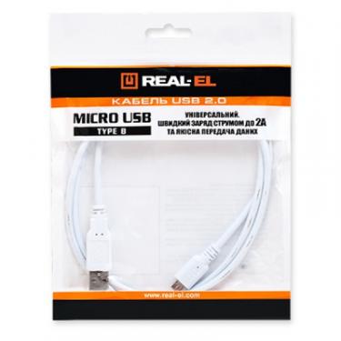 Дата кабель REAL-EL USB 2.0 AM to Micro 5P 0.6m Pro white Фото 1