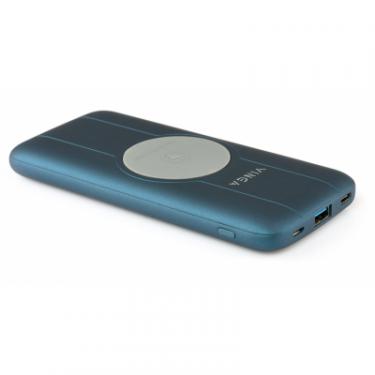 Батарея универсальная Vinga 10000 mAh Wireless QC3.0 PD soft touch blue Фото 6