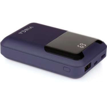 Батарея универсальная Vinga 10000 mAh Display soft touch purple Фото 2