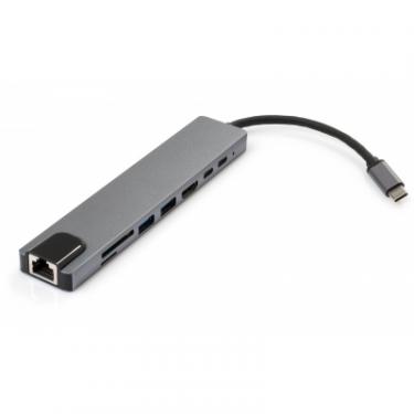 Концентратор Vinga Type-C to 4K HDMI+2*USB3.0+GigabitLAN+SD+PD+USB-C Фото 1