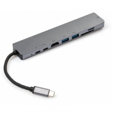 Концентратор Vinga Type-C to 4K HDMI+2*USB3.0+GigabitLAN+SD+PD+USB-C Фото 2