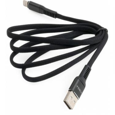 Дата кабель Vinga USB 2.0 AM to Lightning 1.0m flat nylon black Фото 2
