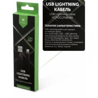 Дата кабель Vinga USB 2.0 AM to Lightning 1.0m flat nylon black Фото 3