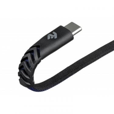 Дата кабель 2E USB 2.0 AM to Type-C 1.0m Flat fabric urban, black Фото 2