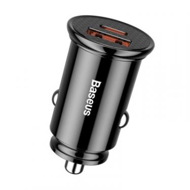 Зарядное устройство Baseus Circular Plastic USB, Type-C PD3.0, QC4.0, black Фото