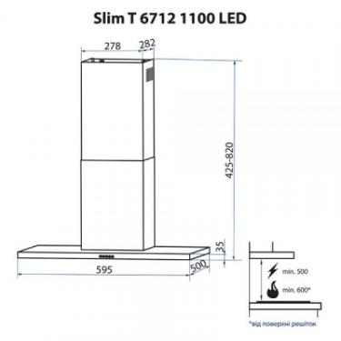 Вытяжка кухонная Minola Slim T 6712 BL 1100 LED Фото 11