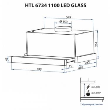 Вытяжка кухонная Minola HTL 6734 BL 1100 LED GLASS Фото 11