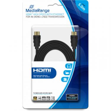 Кабель мультимедийный Mediarange HDMI to HDMI 5.0m V2.0 Фото