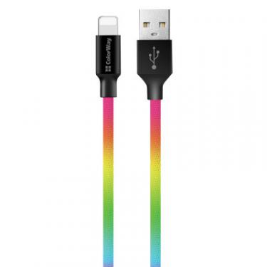 Дата кабель ColorWay USB 2.0 AM to Lightning 1.0m multicolor Фото 1