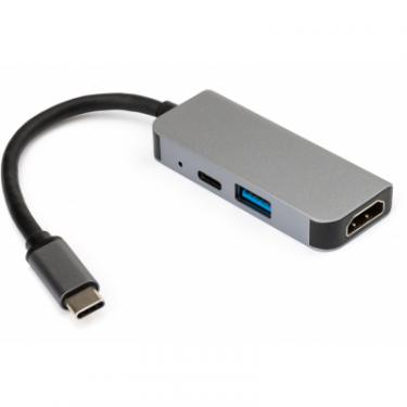 Концентратор Vinga Type-C to 4K HDMI+USB3.0+PD aluminium Фото 1