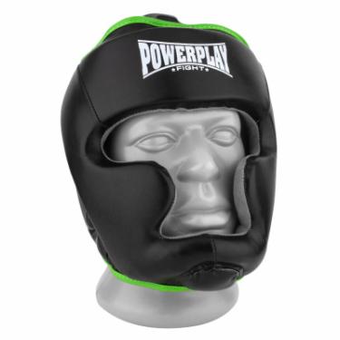 Боксерский шлем PowerPlay 3068 S Black/Green Фото 1