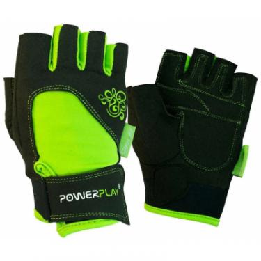 Перчатки для фитнеса PowerPlay 1728 XS Black/Green Фото