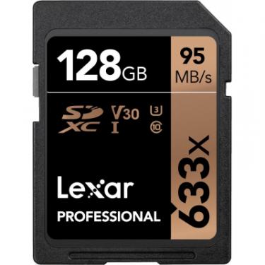 Карта памяти Lexar 128GB SDXC class 10 UHS-I U3 V30 633x Professional Фото