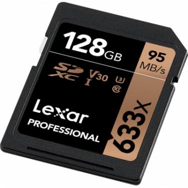 Карта памяти Lexar 128GB SDXC class 10 UHS-I U3 V30 633x Professional Фото 3