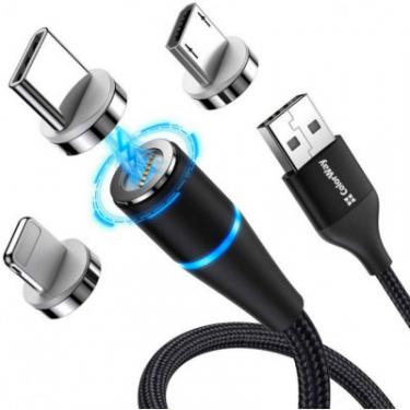 Дата кабель ColorWay USB 2.0 AM to Lightning + Micro 5P + Type-C 1.0m M Фото 1