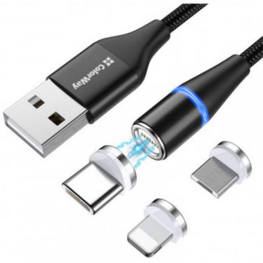 Дата кабель ColorWay USB 2.0 AM to Lightning + Micro 5P + Type-C 1.0m M Фото 2