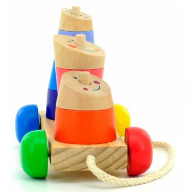 Развивающая игрушка Мир деревянных игрушек Пирамидка-каталка Фото 1