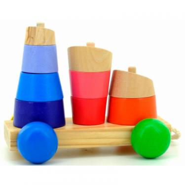 Развивающая игрушка Мир деревянных игрушек Пирамидка-каталка Фото 2