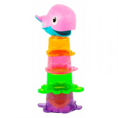 Игрушка для ванной BeBeLino Жители водоемов Пирамидка, голубой кит Фото